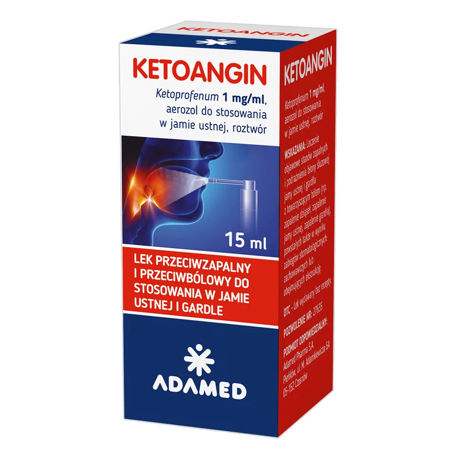 Ketoangin, Кетоангин 1 мг/мл, спрей для перорального применения, раствор, 15 мл: цены и характеристики