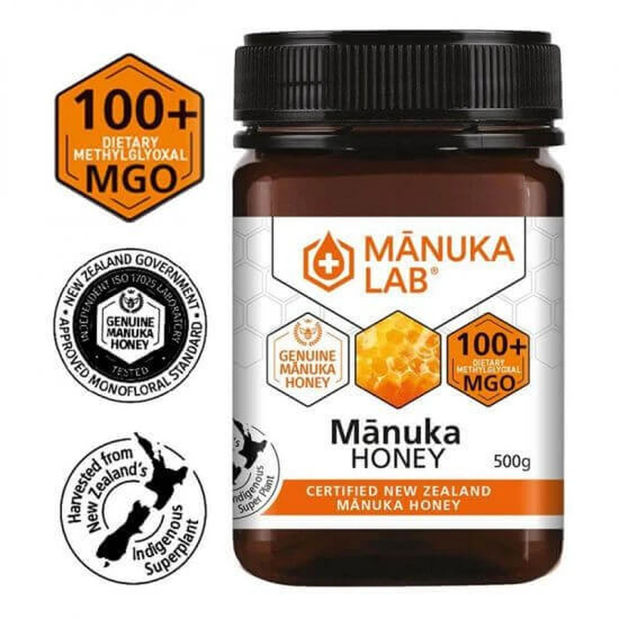 Натуральный мед манука MGO 100+, 500 г, Manuka Lab: цены и характеристики