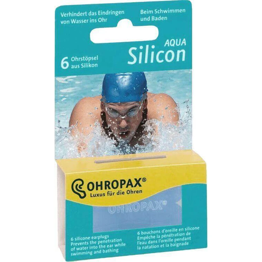 Силіконові вушні вкладиші Ohropax Silicon Aqua в коробці 6 шт.: ціни та характеристики