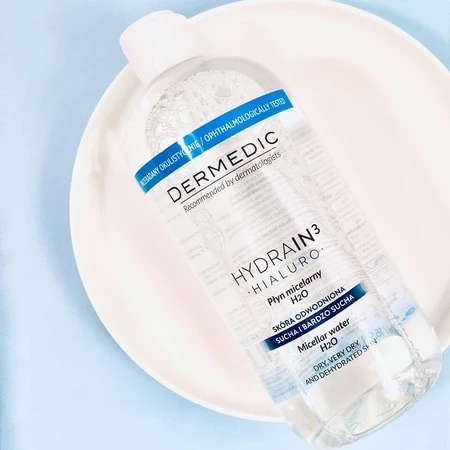 Dermedic Hydrain 3 Hialuro, мицеллярный лосьон H2O для обезвоженной и сухой кожи, 500 мл: цены и характеристики