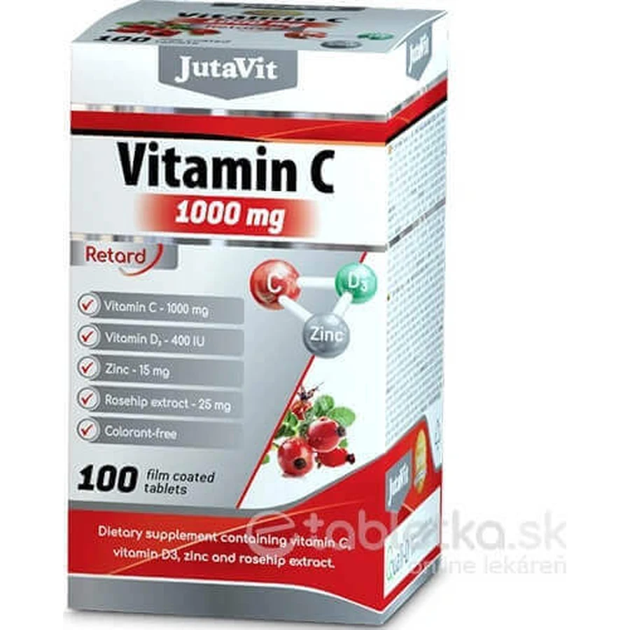 JutaVit Вітамін С 1000 мг з шипшиною + вітамін D3 1×100 табл, Вітамін С 1000 мг з шипшиною + вітамін D3: ціни та характеристики