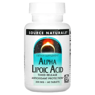 Альфа-липоевая кислота, Alpha Lipoic Acid, Source Naturals, замедленного высвобождения, 300 мг, 60 таблеток