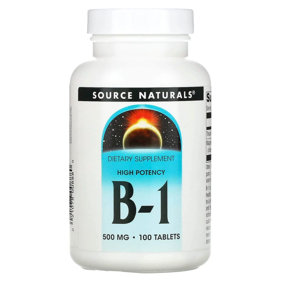 Тиамин, B-1, High Potency, Source Naturals, 500 мг, 100 таблеток: цены и характеристики