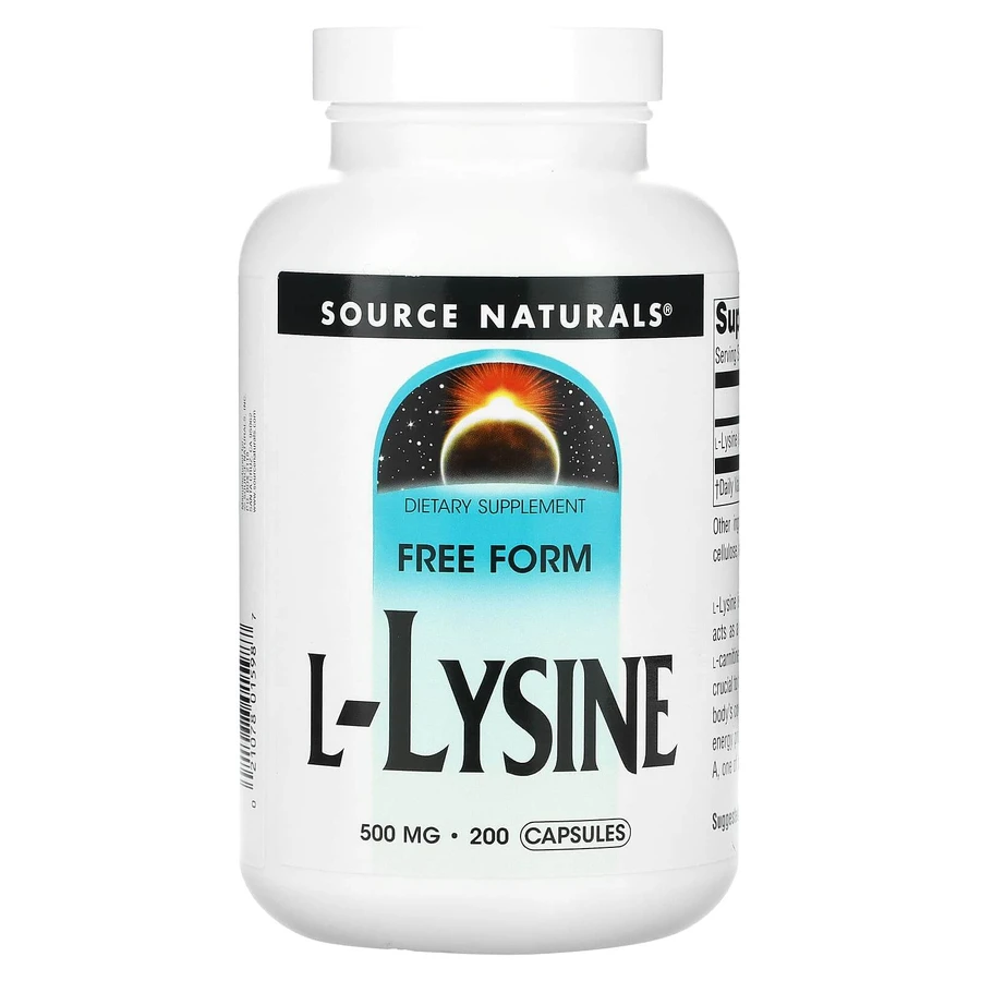 Лізин, L-Lysine, Source Naturals, 500 мг, 200 капсул: ціни та характеристики