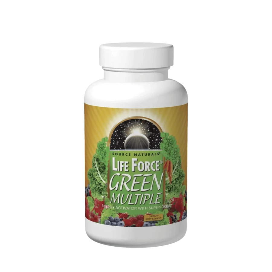 Мультивитамины, Life Force Green Multiple, Source Naturals, активатор энергии с суперпродуктами, 45 таблеток: цены и характеристики