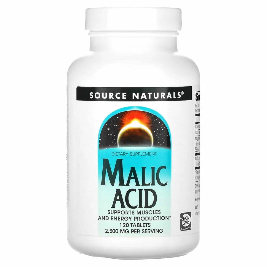 Яблучна кислота, Malic Acid, Source Naturals, 2500 мг, 120 таблеток: ціни та характеристики