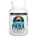 ПАБК (пара-аминобензойная кислота), PABA, Source Naturals, 100 мг, 250 таблеток