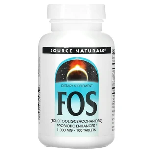 Фруктоолигосахариды (FOS), Source Naturals, 1000 мг, 100 таблеток