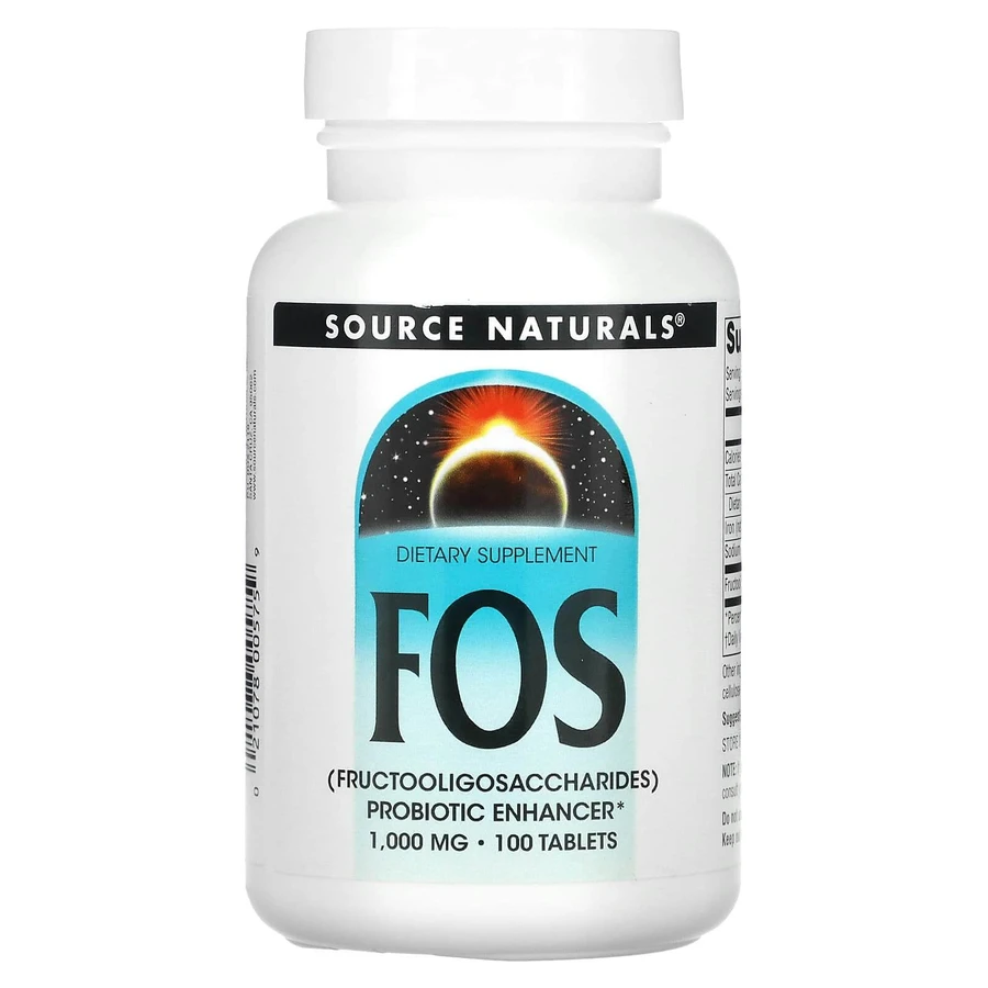 Фруктоолигосахариды (FOS), Source Naturals, 1000 мг, 100 таблеток: цены и характеристики