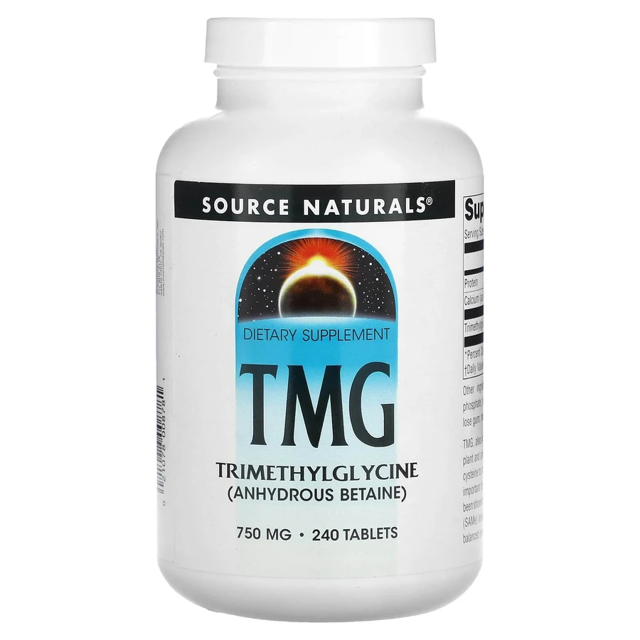Триметилгліцин (ТМГ), TMG, Source Naturals, 750 мг, 240 таблеток: ціни та характеристики