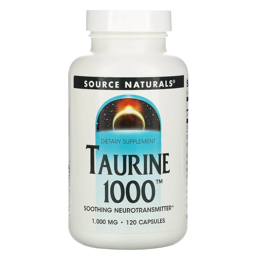 Таурин, Taurine 1000, Source Naturals, 1000 мг, 120 капсул: цены и характеристики