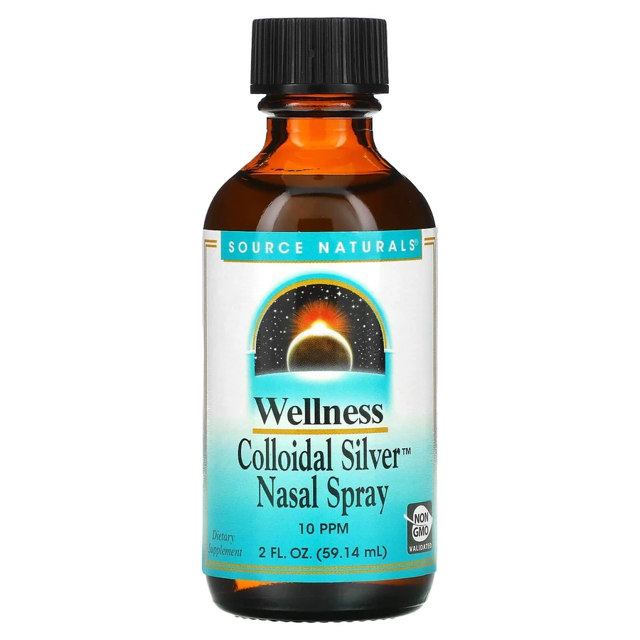 Коллоидное серебро, Colloidal Silver, Source Naturals, Wellness, спрей, 10 PPM, 59.14 мл: цены и характеристики