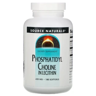 Фосфатидилхолин в лецитине, Phosphatidyl Choline, Source Naturals, 420 мг, 180 капсул