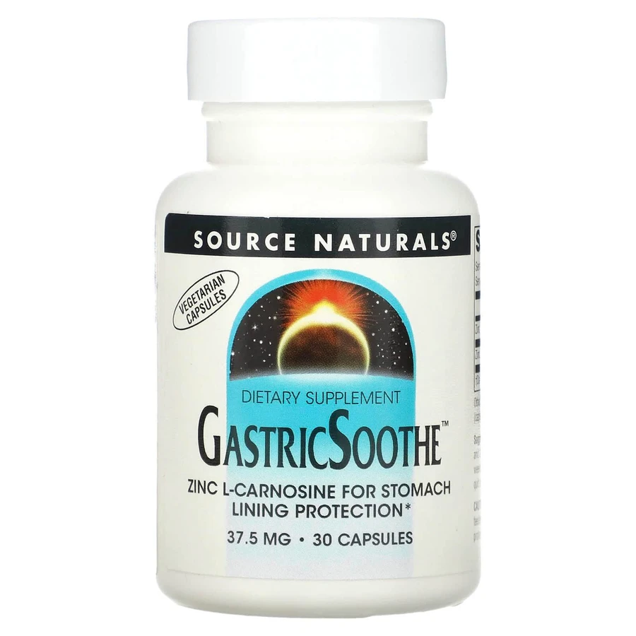  L-карнозин, GastricSoothe, Source Naturals, 37.5 мг, 30 капсул: цены и характеристики