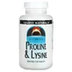Лизин Пролин, L-Proline L-Lysine, Source Naturals, 550 мг, 120 таблеток