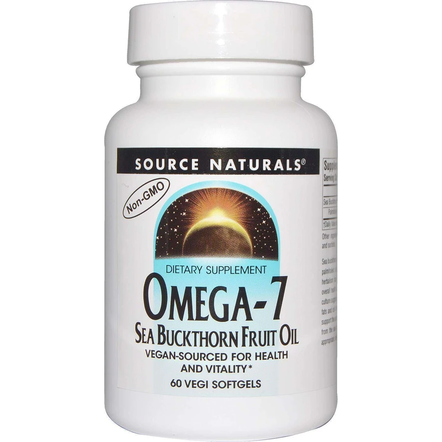  Омега 7 облепиха, Omega-7, Seabuckthorn Oil, Source Naturals, 60 капсул: цены и характеристики