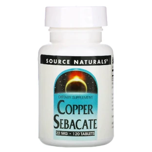 Медь (Copper Sebacate), Source Naturals, 22 мг, 120 таблеток