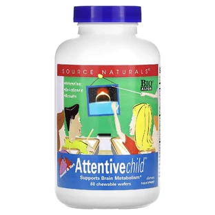 Уважна дитина, Attentive Child, Source Naturals, смак терпкий, 60 жувальних цукерок