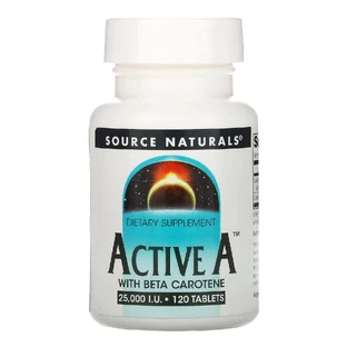 Витамин А, Active A, Source Naturals, 25,000 МЕ, 120 таблеток