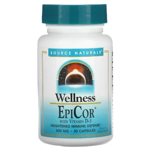 Епікор + вітамін Д3, EpiCor, Source Naturals, 500 мг, 30 капсул