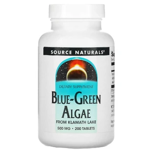 Синьо-зелені водорості, Blue-Green Algae, Source Naturals, 500 мг, 200 таблетки