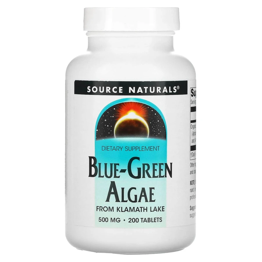 Синьо-зелені водорості, Blue-Green Algae, Source Naturals, 500 мг, 200 таблетки: ціни та характеристики
