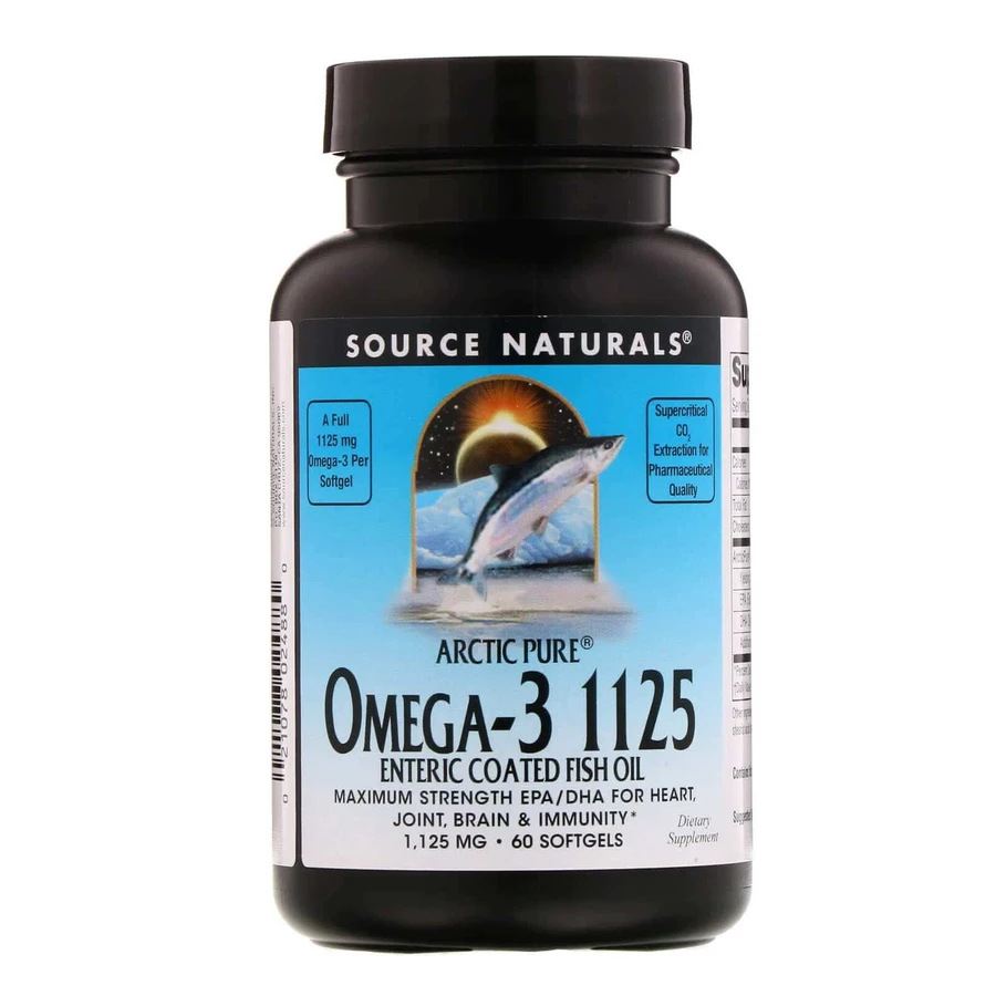 Риб'ячий жир в капсулах, Omega-3 Fish Oil, Source Naturals, арктичний, 1125 мг, 60 капсул: ціни та характеристики