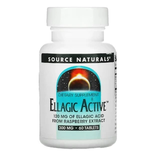 Листья малины, Ellagic, Source Naturals, экстракт, 300 мг, 60 таблеток