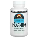 L-карнітин, L-Carnitine, Source Naturals, 500 мг, 120 капсул