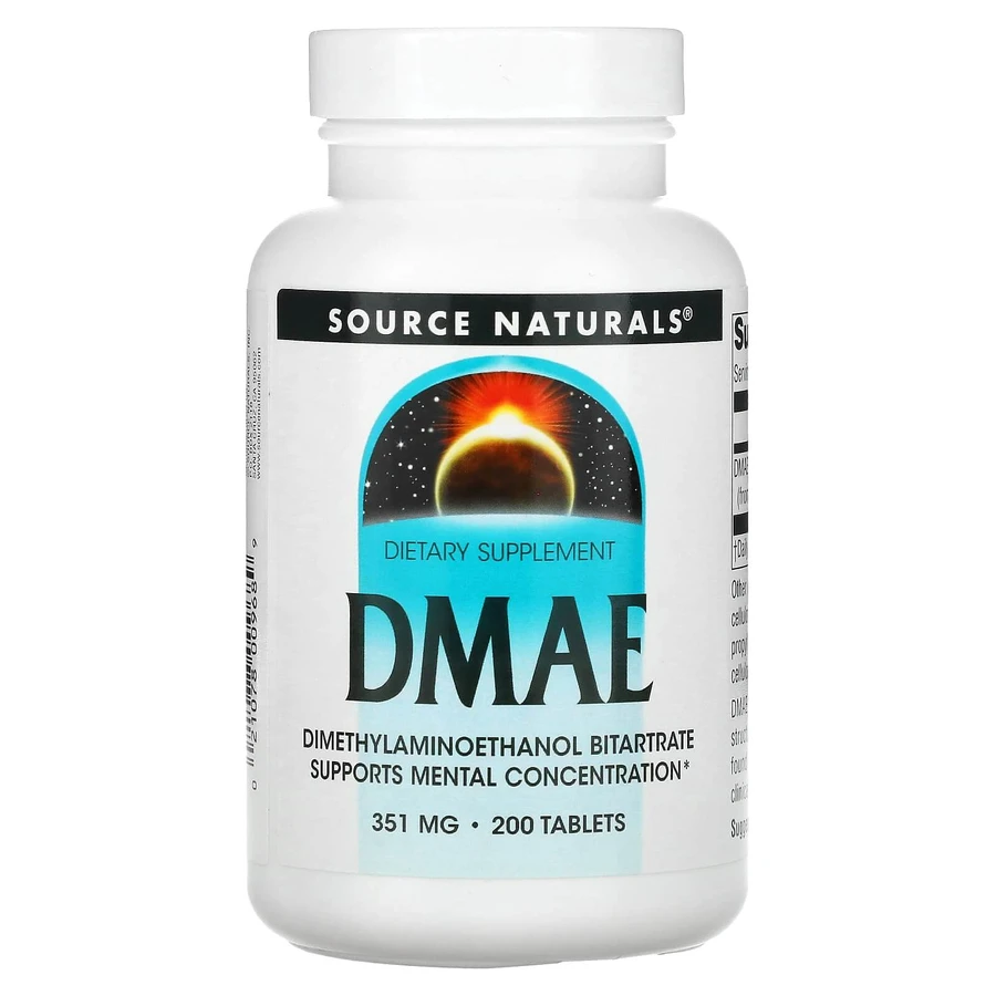 DMAE (диметиламіноетанол), Source Naturals, 351 мг, 200 таблеток: ціни та характеристики