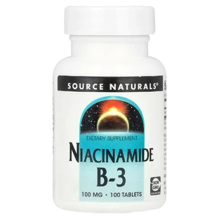 Ніацинамід (В-3), Niacinamide B-3, Source Naturals, 100 мг, 100 таблеток