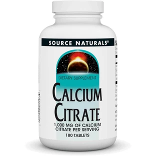 Кальцій цитрат, Calcium Citrate, Source Naturals, 1000 мг, 180 таблетки
