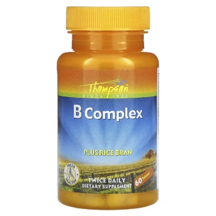 В-комплекс плюс рисові висівки, B Complex, Thompson, 60 таблеток