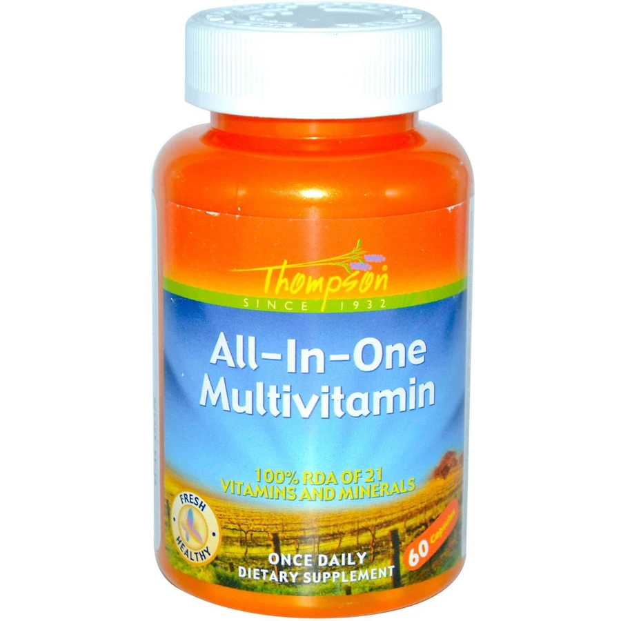 Мультивитамины для всего организма, Multivitamin, Thompson, 1 в день, 60 капсул: цены и характеристики