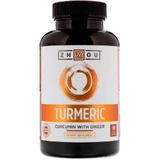 Куркума + имбирь, Turmeric with Ginger, Zhou Nutrition, 90 вегетарианских капсул