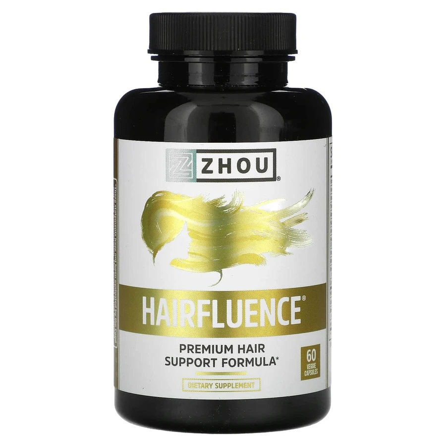 Премиум-формула для роста волос, Hairfluence, Zhou Nutrition, 60 вегетарианских капсул: цены и характеристики