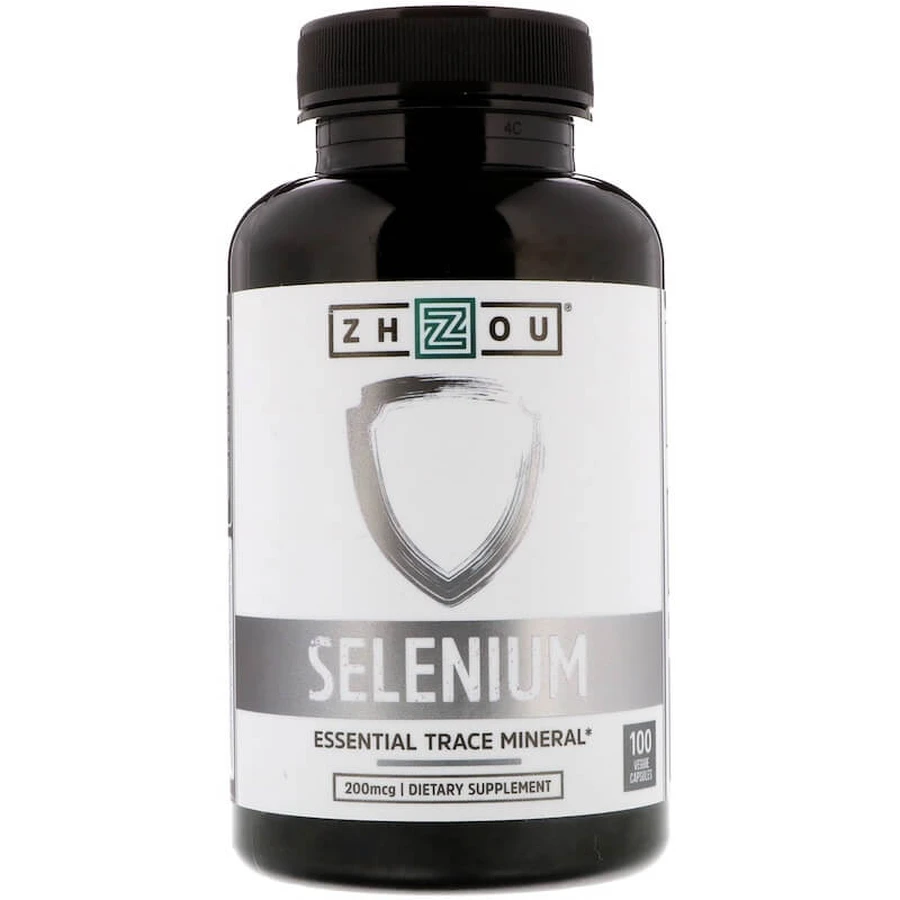 Селен, Selenium, Zhou Nutrition, 200 мкг, 100 вегетаріанських капсул: ціни та характеристики
