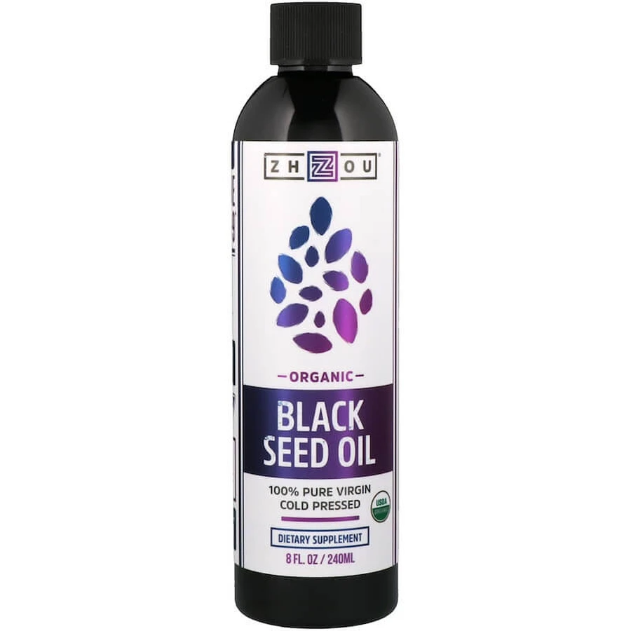 Масло чорного кмину, Black Seed Oil, Zhou Nutrition, органік, 240 мл: ціни та характеристики
