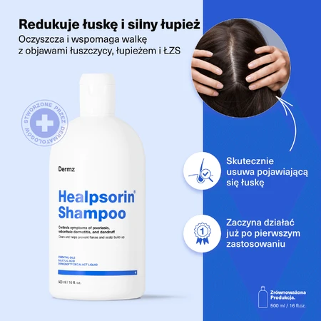 Dermz Healpsorin Шампунь для щипков и ZS, 500 мл: цены и характеристики