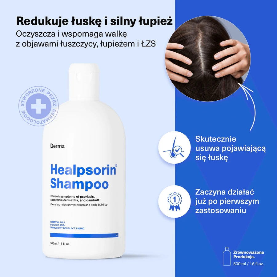 Dermz Healpsorin Шампунь для щипков и ZS, 500 мл: цены и характеристики