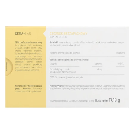 SEMA Lab Часник без запаху, 90 капсул: ціни та характеристики
