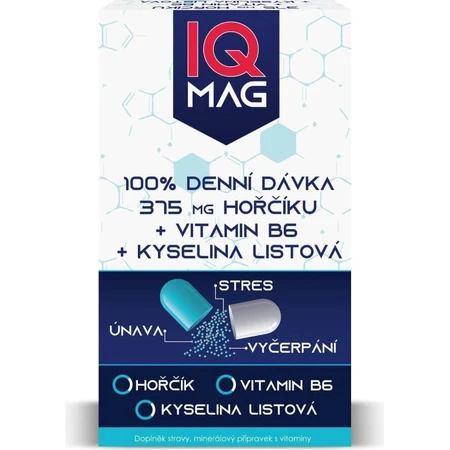 IQ Mag Магній 375 мг + В6 1×60 капсул, дієтична добавка: ціни та характеристики