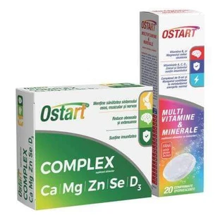 Упаковка Ostart Complex, 30 таблеток + Ostart Multivitamins and Minerals, 20 таблеток, Fiterman Pharma