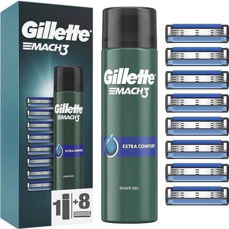 Набір GILLETTE Mach3 8NH + ГЕЛЬ для гоління 1×1, 8 змінних головок + гель 200 мл: ціни та характеристики