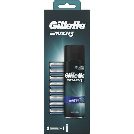Набір GILLETTE Mach3 8NH + ГЕЛЬ для гоління 1×1, 8 змінних головок + гель 200 мл: ціни та характеристики