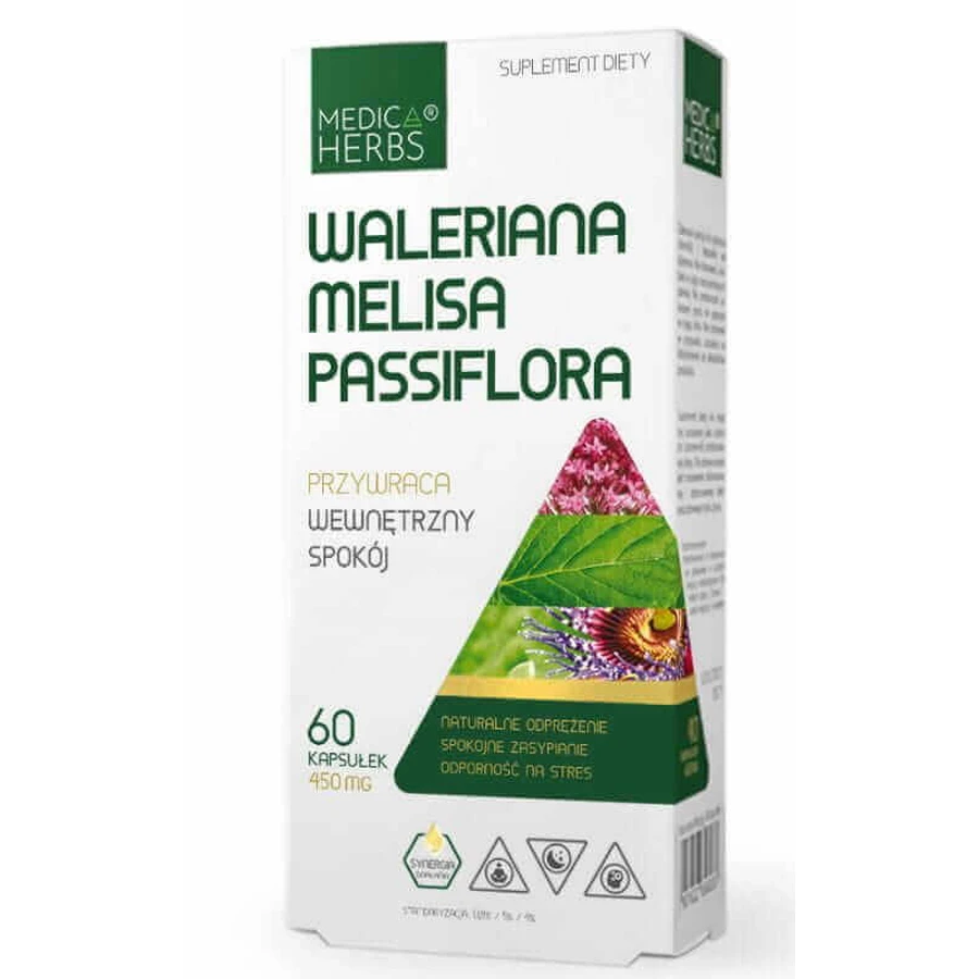 Валеріана меліса пасифлора 60 капсул Medica Herbs: ціни та характеристики