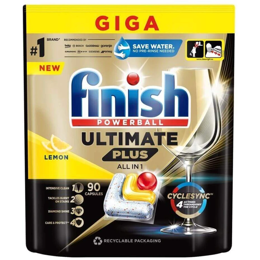Finish Ultimate Plus All in 1 Lemon 90 шт.: цены и характеристики