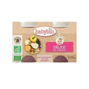 Органическое фруктовое пюре, +6 месяцев, 2x130 г, BabyBio