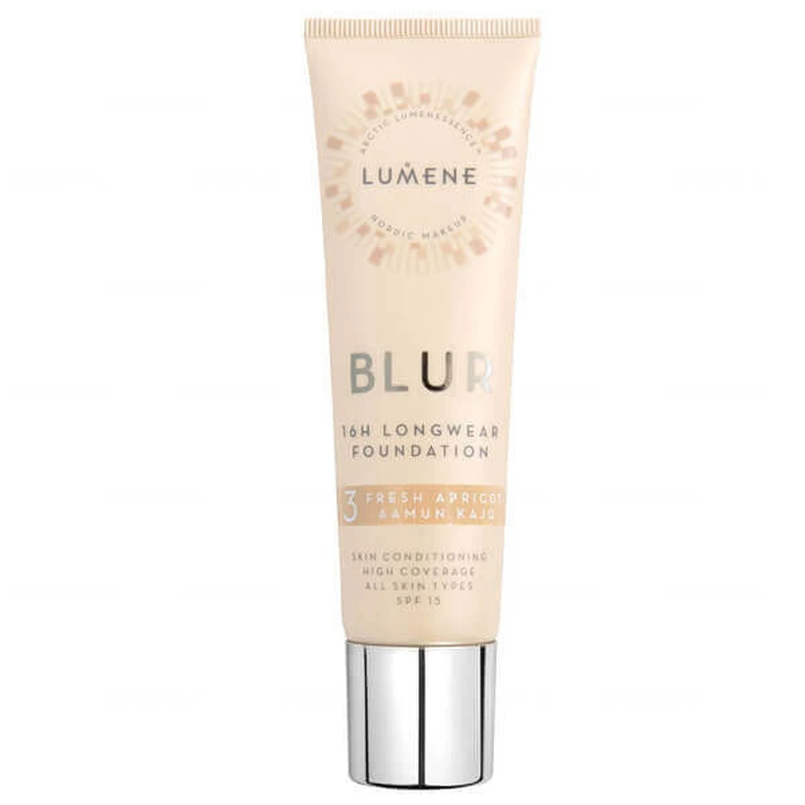 Lumene Blur 16h Longwear Foundation SPF15 Розгладжуючий тональний крем для обличчя 3 Fresh Apricot, 30 мл: ціни та характеристики