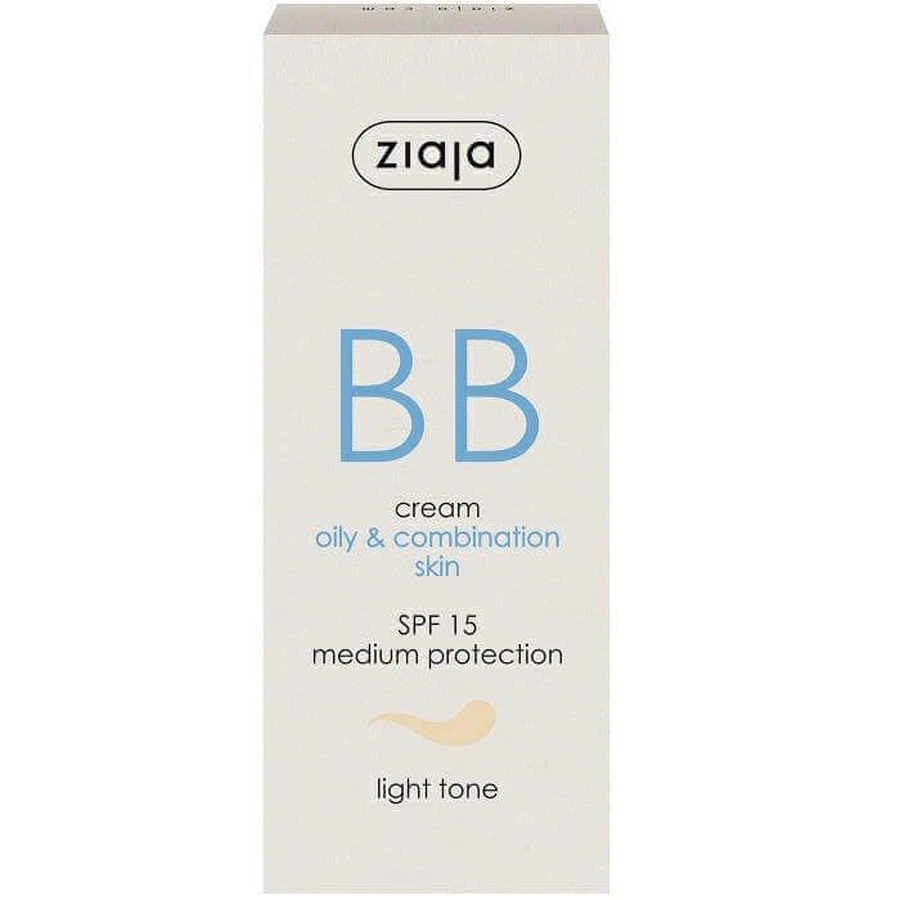 BB крем з SPF 15 nuana light для жирної та комбінованої шкіри обличчя, 50 мл, Ziaja: ціни та характеристики